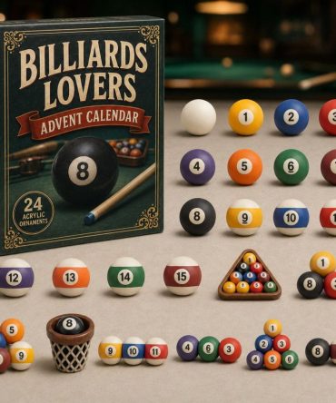 Pool Ball Advent Countdown 2026 — 24-Day Acrylic Charm Set Featuring Mini Billiard Balls, Perfect Gift For Cue Sports Fans
