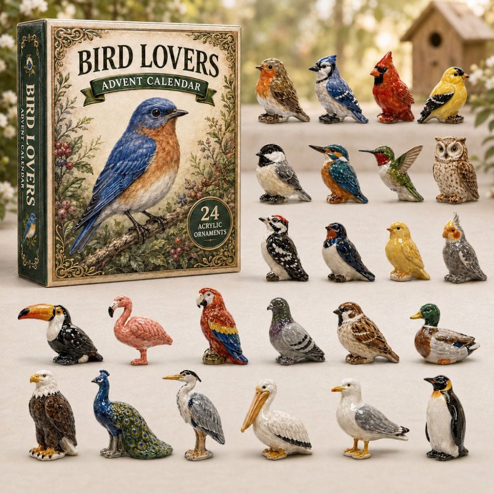 2026 Bird Lovers Deluxe Advent Calendar - 24 Acrylic Charms, Daily Collectible Surprises & Festive Gift For Ornithology Fans