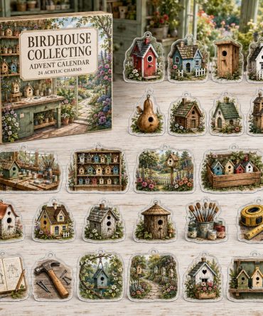 24-Day Birdhouse Collector Charm Advent — Acrylic Mini Birdhouse Charms Set, Charming Gift For Birdwatchers & Garden Decorators