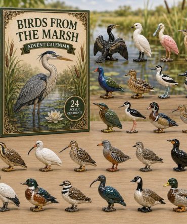 Marsh Birds Advent Calendar 2026 — 24-Day Acrylic Charm Countdown Highlighting Wetland Species, Ideal Gift For Birders & Nature Fans