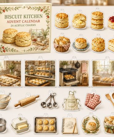 24-Day Acrylic Charm Countdown For Biscuit Baking Lovers — Collectible Kitchen Charms, Perfect Christmas & Stocking Gift