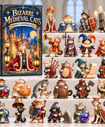 Medieval Cat Oddities 2026 Advent Calendar — 24 Mini Acrylic Charms, Quirky Collectible Gift For Cat Fans