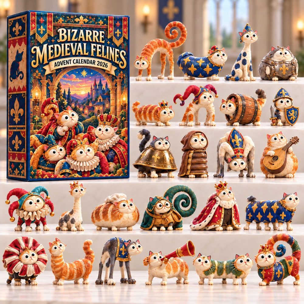 Bizarre Medieval Felines 2026 Collector'S Advent Calendar — 24-Day Acrylic Charm Series, Unique Cat Art Gift
