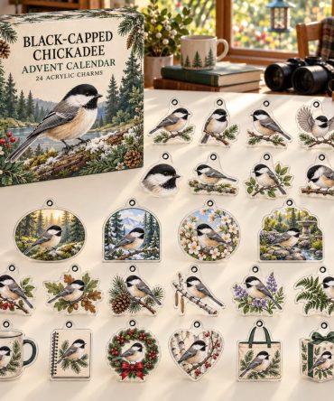 Black-Capped Chickadee Acrylic Charm Countdown Set — 24 Collectible Advent Ornaments For Nature & Holiday Gifts