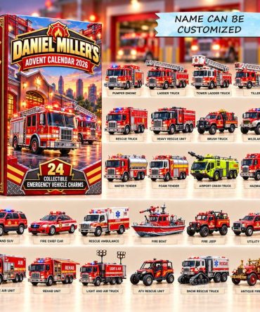 2026 Blaze Fleet Countdown - 24-Day Crocheted Advent Calendar With Acrylic Charms, Complete Rescue Vehicle Set For Kids