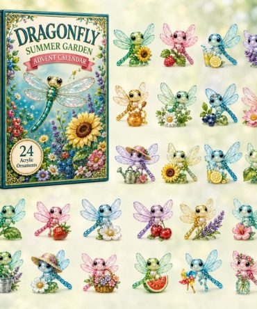 Dragonfly Bloom Countdown 2026 — 24-Day Acrylic Charm Calendar With Delicate Dragonfly & Floral Designs, Gift Ready For Nature Fans