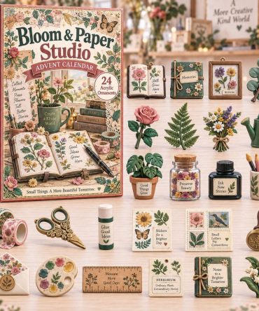 2026 Bloom Paper Studio Charm Countdown - 24 Floral Acrylic Charms, Artistic Paper-Inspired Advent Set For Crafters & Collectors