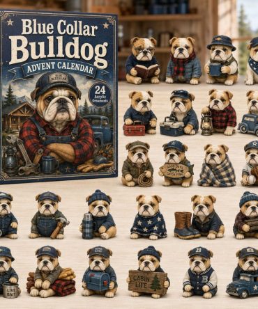 2026 Bulldog Holiday Countdown — 24-Day Collectible Acrylic Charms Advent Calendar, Blue-Collar Dog Gift, Limited Edition