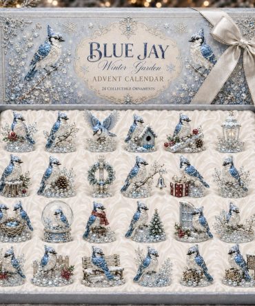 Blue Jay Collector'S Advent Calendar 2026 - 24-Day Christmas Countdown With Acrylic Bird Charms, Festive Home Decor & Gift