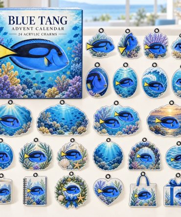 Blue Tang 24-Day Acrylic Charm Advent Calendar — Popular Ocean Character Countdown, Vibrant Collector Set & Holiday Stocking Stuffer