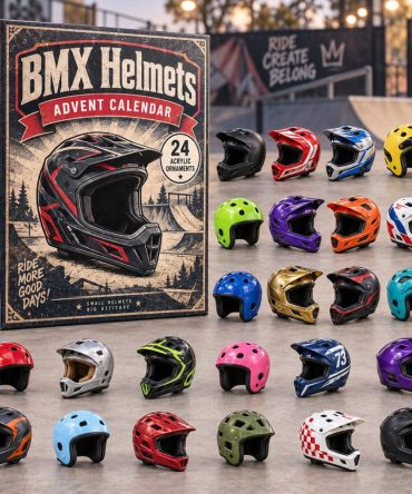 2026 Bmx Helmet Advent Calendar — 24 Collectible Acrylic Helmet Charms, Safety-Themed Countdown Gift For Bmx Fans