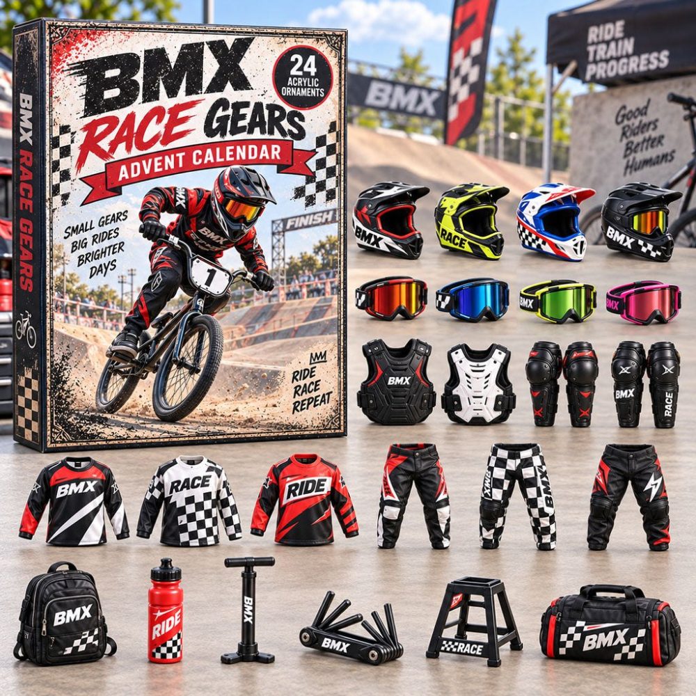 2026 Bmx Race Gear Advent Calendar — 24-Day Bmx Parts & Collectible Acrylic Charms, Gift For Riders And Fans