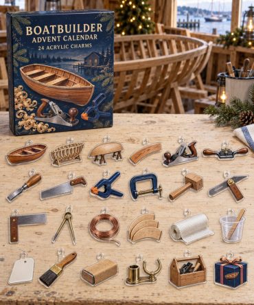 Premium 24-Piece Boatbuilder Holiday Countdown Calendar With Acrylic Nautical Charms: Perfect Stocking Stuffers & Diy Craft Gifts