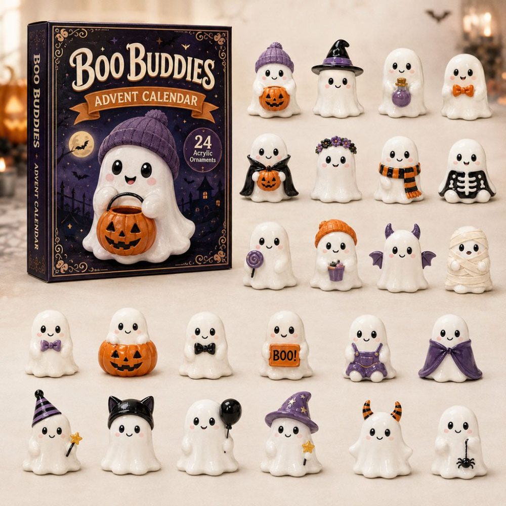 Pastel Boo Buddies Advent Calendar 2026 - 24-Day Cute Ghost Countdown With Soft Acrylic Charms & Giftable Keepsakes