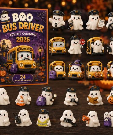 2026 Boo Bus Driver Advent Calendar — 24-Day Spooky Transit Countdown With Bus Driver & Ghost Acrylic Charms, Unique Halloween Gift