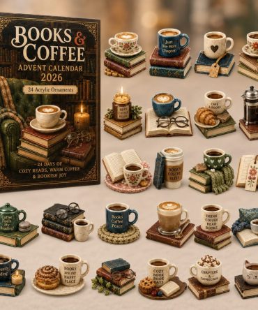 2026 Book & Coffee Advent Calendar - 24-Day Acrylic Charm Countdown, Café Reading Scene Charms, Gift For Coffee Lovers & Readers