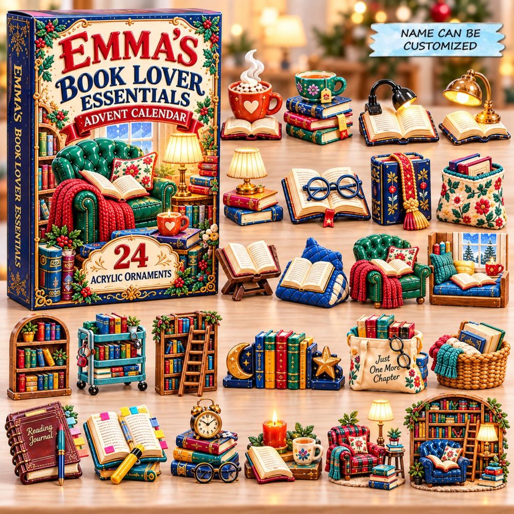 2026 Book Lover Literary Countdown - 24-Day Acrylic Charm Advent Calendar, Cozy Reading Gifts & Daily Surprises