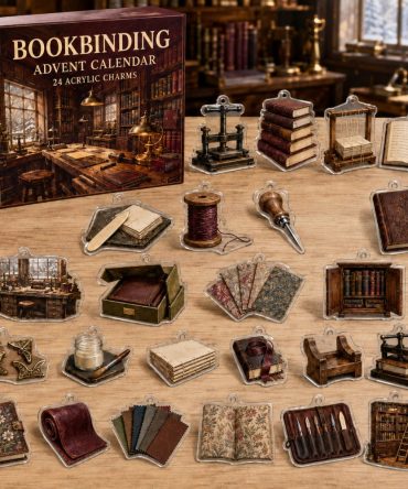 Bookbinding Holiday Countdown Kit: 24 Detailed Acrylic Charms For Craftspeople - Perfect Advent Gift For Bookbinders, Journaling & Diy Lovers
