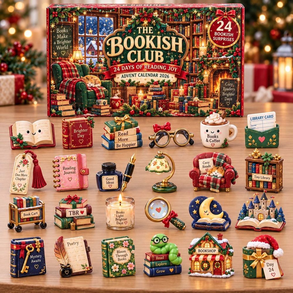 2026 Bookish Club Advent Calendar — 24 Literary Acrylic Charms, Cozy Holiday Countdown For Readers, Book Lovers & Students