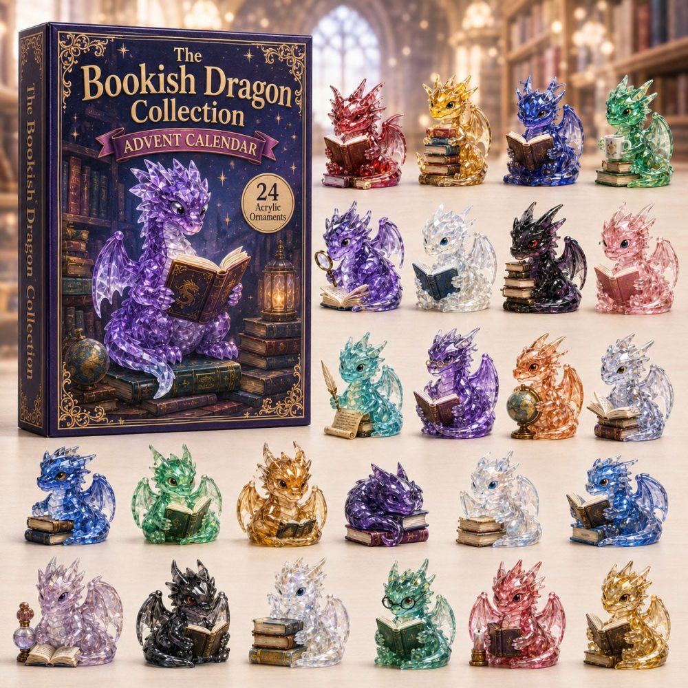 Dragon & Books Countdown 2026: 24 Acrylic Charms — Fantasy Bookish Advent Calendar For Readers, Gamers & Mythical Collectors