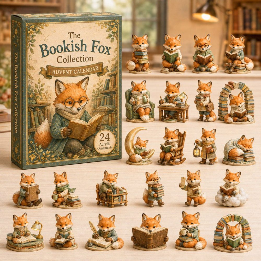 Bookish Fox 2026 Advent Calendar — 24 Literary Acrylic Charms, Cozy Reading-Themed Holiday Countdown, Perfect Gift For Book Lovers & Kids