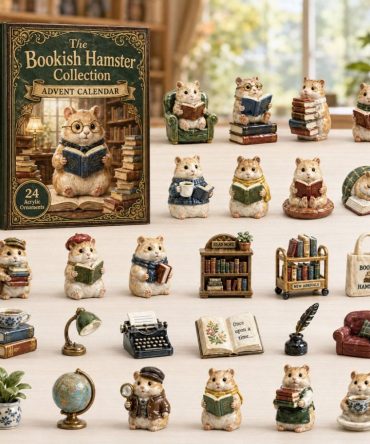 Hamster & Books Advent Countdown 2026 — 24-Day Acrylic Charm Calendar For Pet-Loving Readers, Cute Collectibles & Gifts