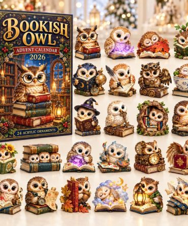 Bookish Owl 24-Day Literary Advent Calendar With Acrylic Charms - Reading Challenge Countdown Gift For Book Lovers 2026