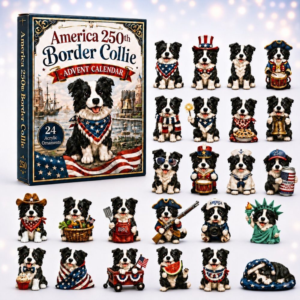 Border Collie Holiday Countdown 2026 — 24 Acrylic Charm Surprises For Dog Lovers & Collectors, Festive Advent Gift Set