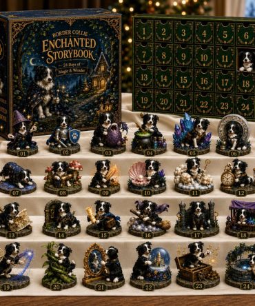 Border Collie Enchanted 2026 — 24-Day Acrylic Charm Countdown For Active Dog Fans, Charming Holiday Gift & Collectible Set