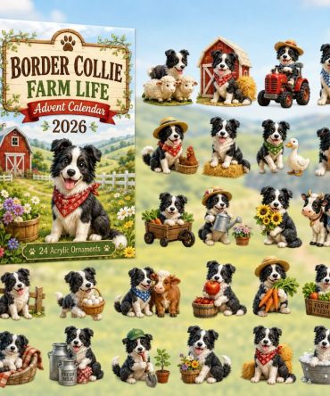2026 Farm Life Border Collie Countdown: 24-Day Acrylic Charm Calendar — Rustic Dog Lover Holiday Gift With Collectible Keepsakes