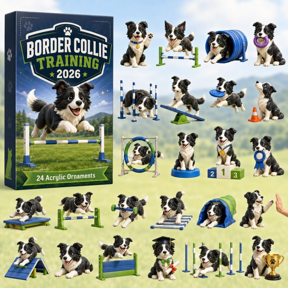 Countdown To Christmas 2026: 24-Day Border Collie Training Charm Calendar — Acrylic Puppy Rewards For Dog Owners & Gifts