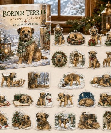 Border Terrier Acrylic Charm Advent Calendar — 24 Holiday Dog Charms , Cute Christmas Countdown Gift For Border Terrier Fans