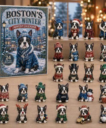 Boston City Winter 2026 Advent Calendar — 24-Day Holiday Countdown With Acrylic Charms, Scenic City & Terrier Collectible Gift