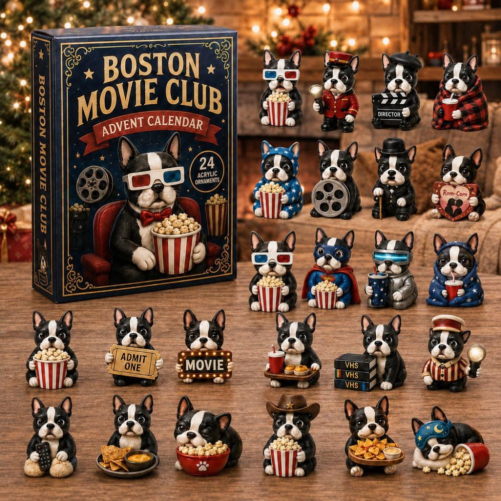 2026 Boston Movie Club Advent Calendar - 24-Day Acrylic Charm Countdown, Classic Film Icons & City-Themed Gift For Cinephiles