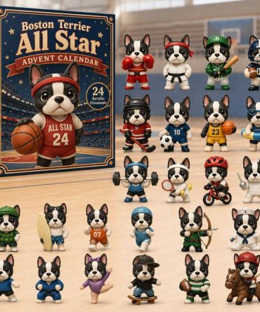 Boston Terrier All-Star Holiday Countdown 2026 - 24-Day Advent Calendar With Acrylic Sports & Dog Charms
