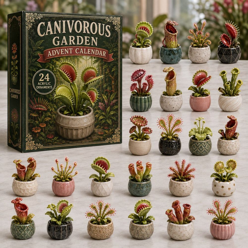 Carnivorous Garden Pots 2026 - 24-Day Acrylic Charm Advent Calendar With Playful Plant Monster Designs