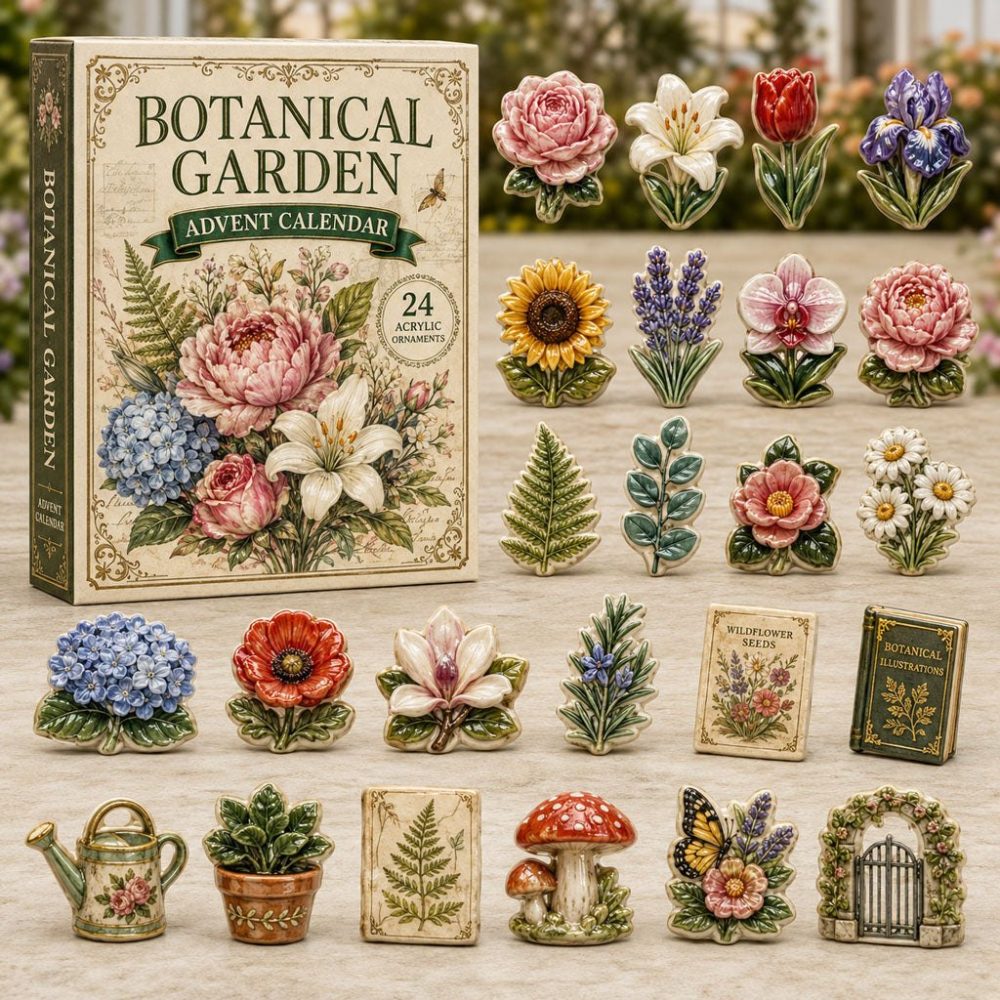 Botanical Bloom Charms 2026 - 24-Day Floral Acrylic Charm Advent Calendar, Perfect Gift For Plant & Garden Fans