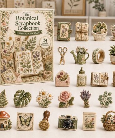 Botanical Scrapbook 2026 Countdown - 24-Day Acrylic Charm Advent Calendar With Pressed Flower Inspired Charms