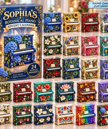 2026 Botanico Piano Advent Calendar – 24-Day Countdown With 24 Botanical Acrylic Piano Charms, Nature-Inspired Music Gift