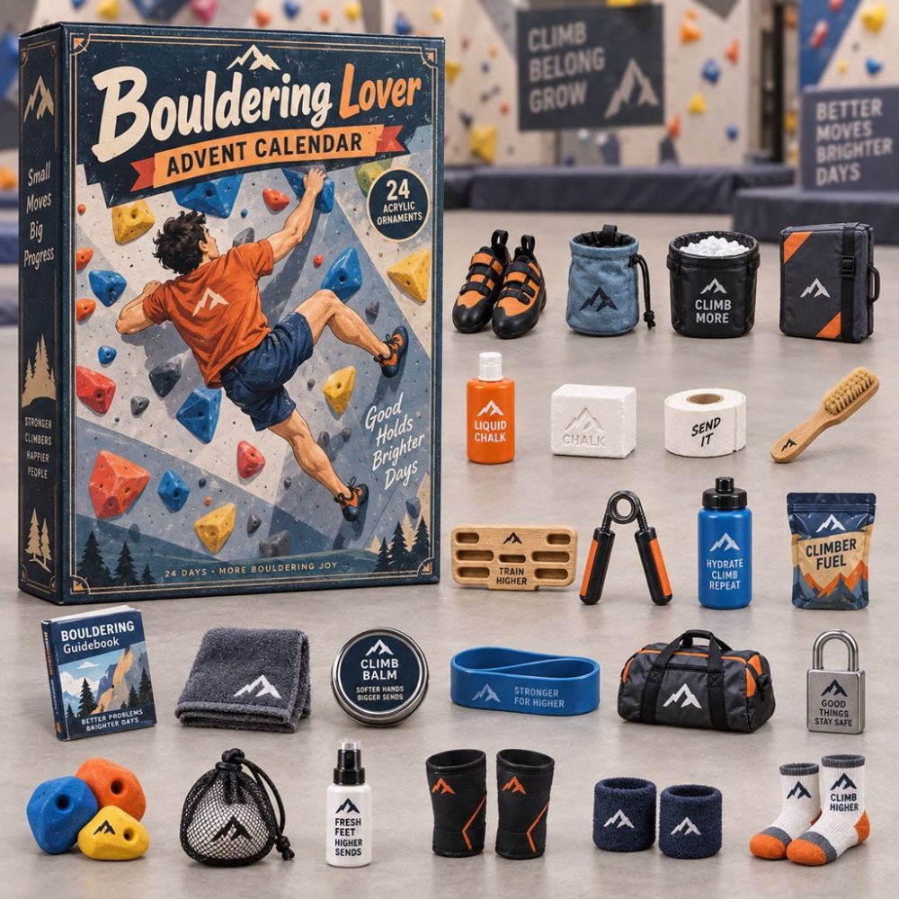 Bouldering Fan Holiday Countdown — 24 Grip & Route-Themed Acrylic Charms, 2026 Advent Calendar Gift For Climbers And Training Enthusiasts