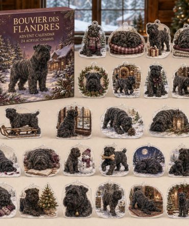 Bouvier Des Flandres Holiday Countdown Calendar - 24 Acrylic Dog Charms, Premium Gift For Large-Breed Fans