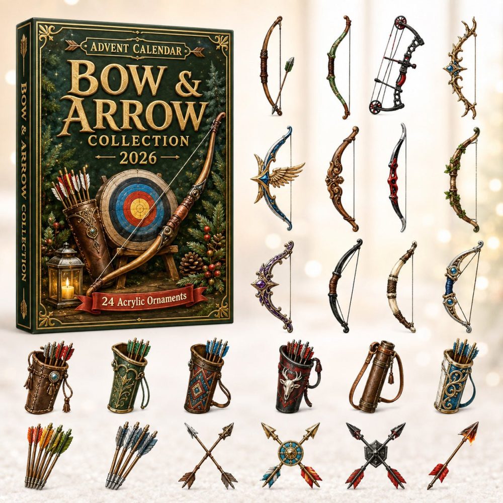 2026 Bow & Arrow Collection Advent Calendar — 24-Day Curated Countdown With Acrylic Charms, Ideal Gift For Archery Fans & Outdoor Enthusiasts