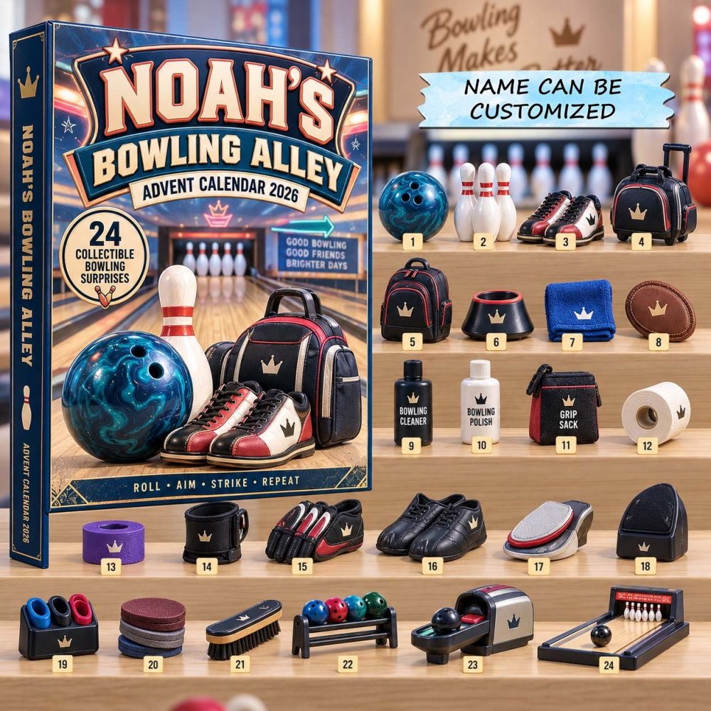 2026 Bowling 24-Day Advent Countdown — Acrylic Charm Collectibles For Bowlers, Family Fun Holiday Gift