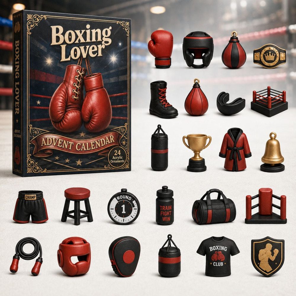 Boxing Lover 2026 Countdown - 24-Day Acrylic Charm Advent Calendar, Knockout Gift For Fighters And Fans