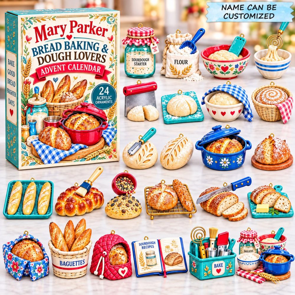 2026 Bread Baking & Dough Lovers Advent Calendar - 24-Day Artisan Bread Countdown With Acrylic Charms, Dough-Themed Surprises