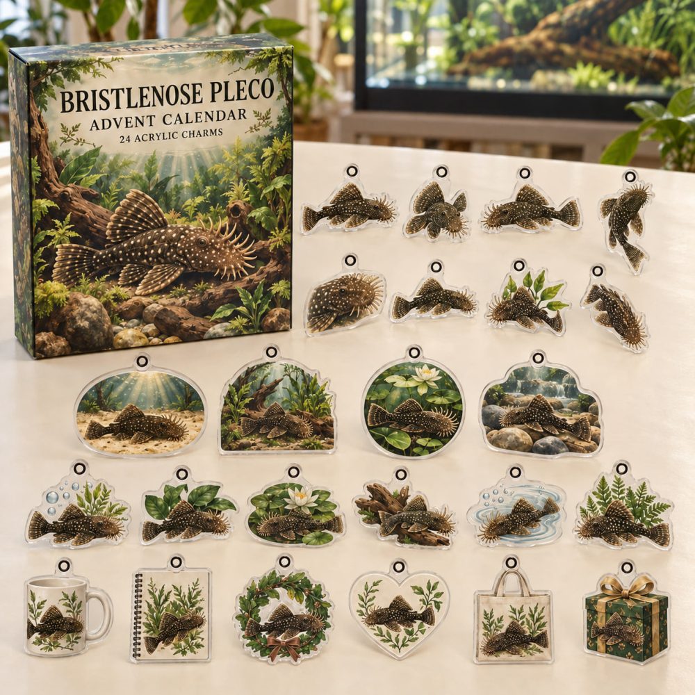 Bristlenose Pleco Collectible Advent — 24 Durable Acrylic Charms For Pleco Lovers , Aquarium-Themed Holiday Gift