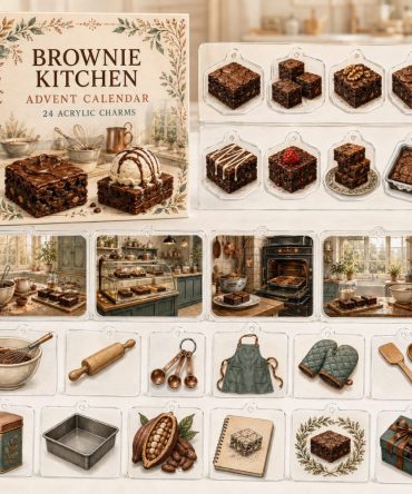 Brownie Baking Advent Calendar — 24 Acrylic Dessert Charms For Bakers, Treat Lovers & Crafters , Holiday Kitchen Gift Set