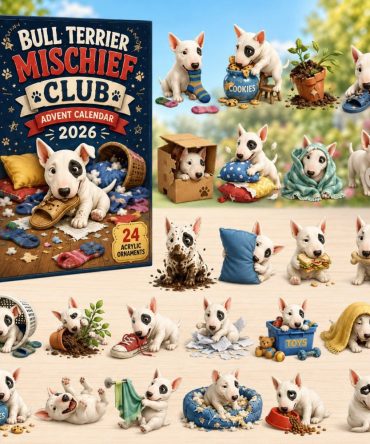 Bull Terrier Mischief Club 2026 - 24-Day Acrylic Charm Countdown Calendar, Fun Gift For Dog Lovers