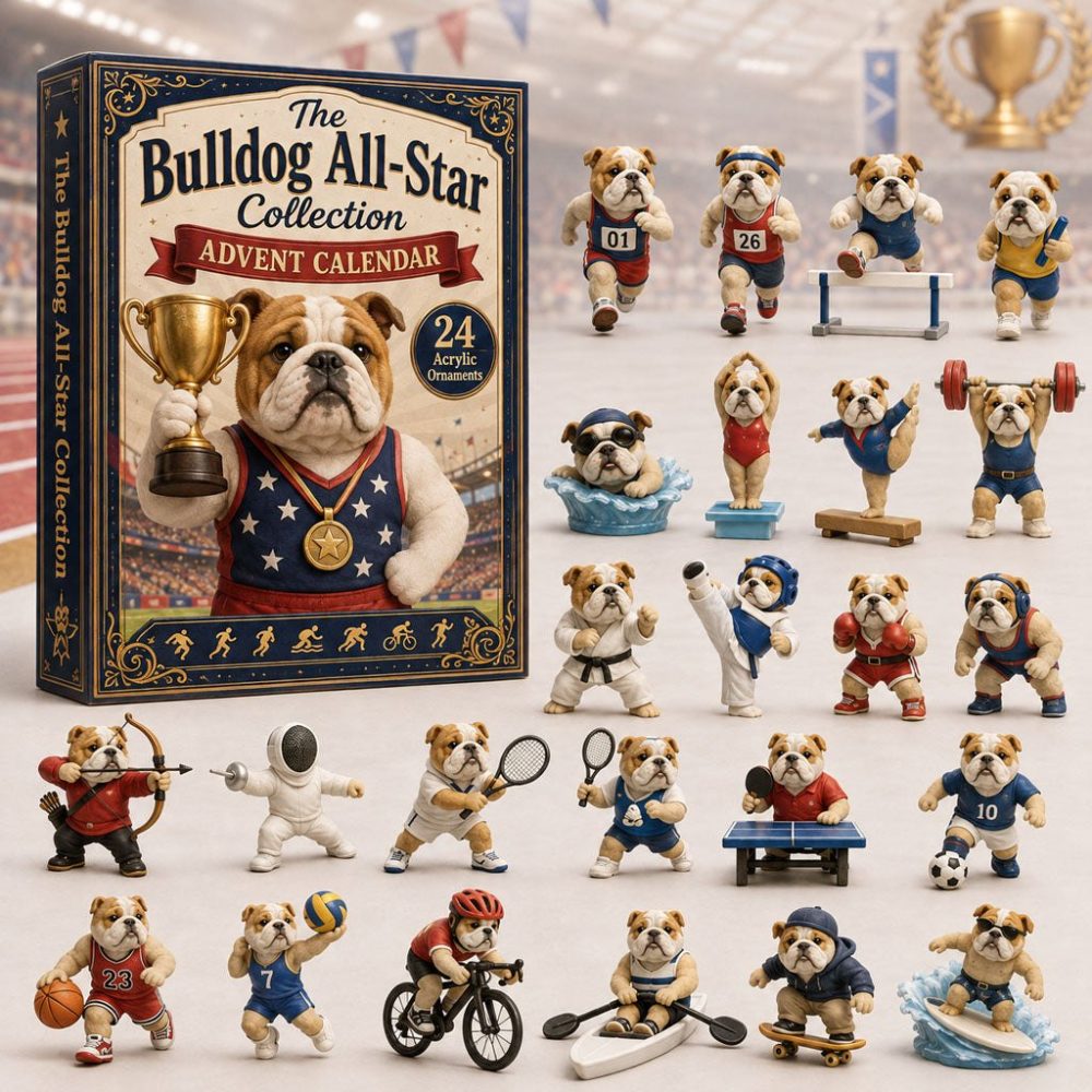 Bulldog All-Star Countdown Calendar 2026 - 24-Day Holiday Advent With Acrylic All-Star Sports Charms