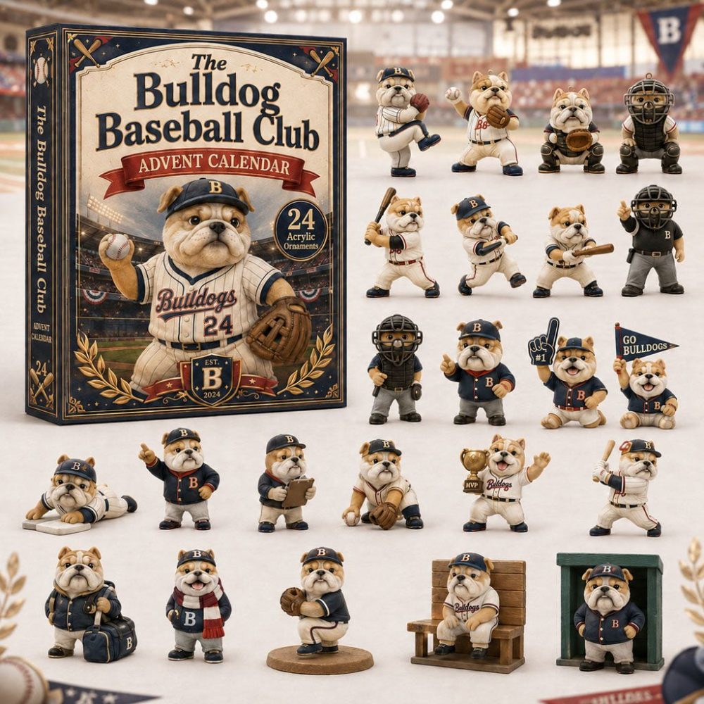 Bulldog Baseball Club Holiday Countdown 2026 - 24-Day Advent Calendar With Acrylic Baseball Charms